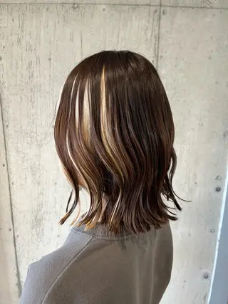 ミディアム カラー ヘアアレンジ 傷ませないカラー・ ボブ・リクト💥のヘアスタイル