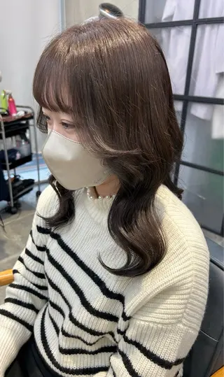 セミロング カラー newi梅田🫧韓国 ヘア🫧sakiのヘアスタイル