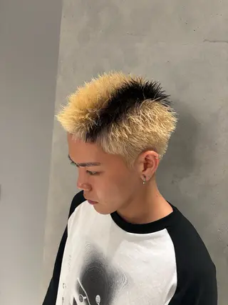 ショート カラー メンズ 落ちる黒 森崎雄斗のヘアスタイル