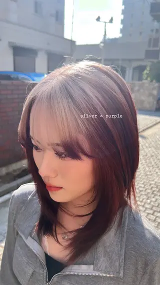 ミディアム 熊田 秀佳のヘアスタイル