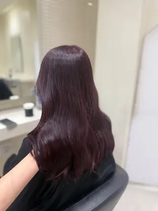 ロング 🤎🎀ブリーチなし ピンクラベンダー🧸のヘアスタイル