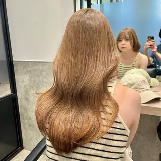 ミディアム カラー GO TODAY SHAiRE SALON 原宿本店所属・ブリーチ/レイヤー ハッシュカット/河内のヘアスタイル