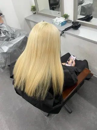 ロング カラー 🇰🇷ハイトーン× 韓国レイヤー레이어드のヘアスタイル