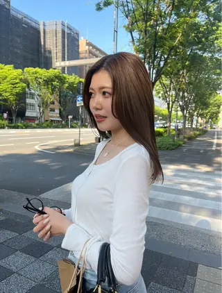 ミディアム JESTER烏丸御池店所属・暖色カラー/艶カラー /透明感/ななこのヘアスタイル
