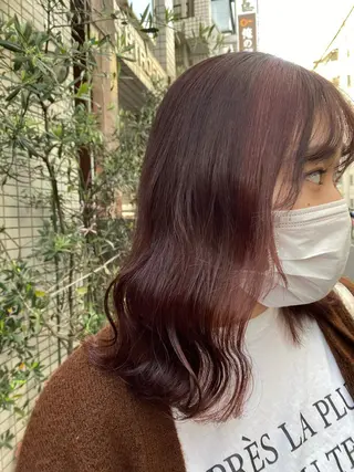 セミロング 🍋暖色カラーヘアア レンジniina🍋のヘアスタイル