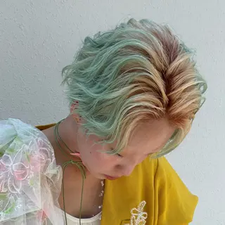 ショート カラー ハイトーン/デザイン カラー/COCOKAのヘアスタイル
