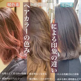 セミロング カラー パーマ シェアサロン salowin所属・✨ブリーチなし透明感 カラー🥇ユースケのヘアスタイル