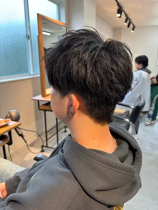 メンズ 千葉駅フェザーパーマ メンズカット保立のヘアスタイル