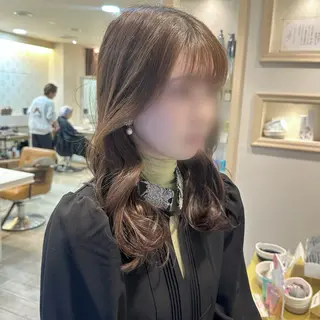 セミロング カラー ヘアアレンジ 韓国ヘア/レイヤー 顔周りカット/ユキナのヘアスタイル