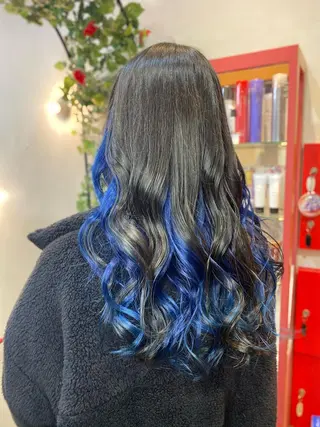 セミロング ゆぴ☾‪/推しカラー /ハイトーンのヘアスタイル