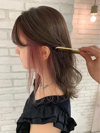 ミディアム カラー 韓国ヘア/艶カラー /田中悠佑のヘアスタイル