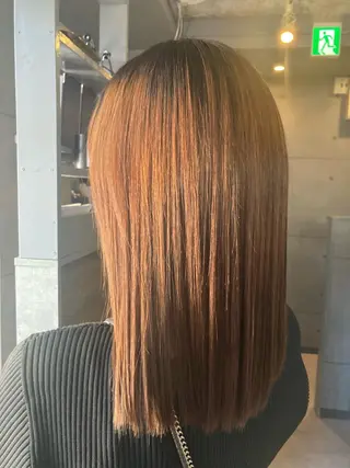 セミロング 髪質改善☺︎縮毛矯正 ふじい まりんのヘアスタイル