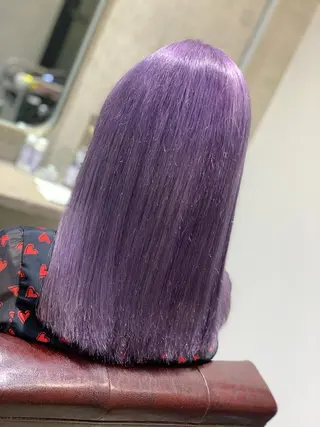 ミディアム カラー ヘアアレンジ 髪質改善×ハイトーン 中田啄也のヘアスタイル