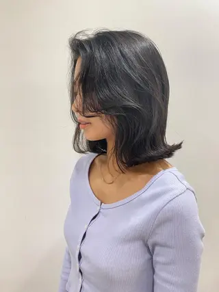 セミロング 石山 /切りっぱなしボブのヘアスタイル