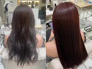 ロング カラー 透明感カラー/ 縮毛矯正/ユイ☆彡のヘアスタイル