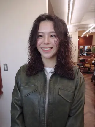 ミディアム パーマ ボブパーマ/パーマ ウルフパーマのヘアスタイル