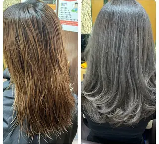 ロング カラー katae sayoriのヘアスタイル