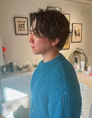 ミディアム パーマ メンズ YURI🌻青葉台 💓レイヤーカットのヘアスタイル