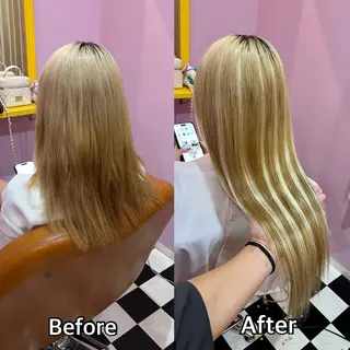 ロング シール+ちび編み込み エクステ梅田🐨のヘアスタイル