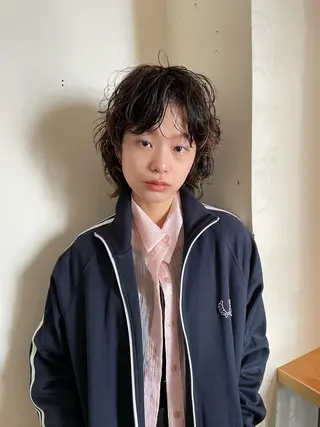 ミディアム カラー パーマ ヘアアレンジ メンズ tatsumi/ボブ ウルフ/レイヤーのヘアスタイル