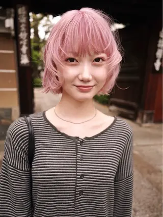 ショート カラー ブリーチ/似合わせ Kaito🦕/栄のヘアスタイル