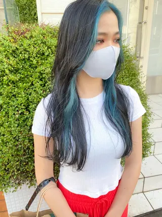 ロング カラー y.s.h所属・ハイトーンカラー🌈 メンズパーマ鈴木康平のヘアスタイル