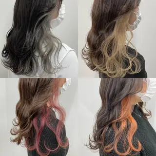 ミディアム カラー ヘアアレンジ 🦄インナーカラー 🦄貫井彩花のヘアスタイル