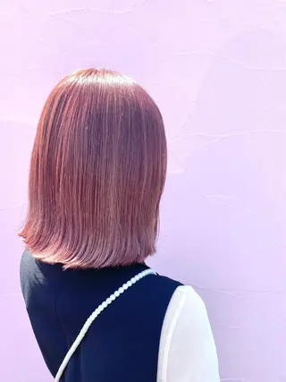 ミディアム カラー れいな🌼 ボブ･艶カラー🌼のヘアスタイル