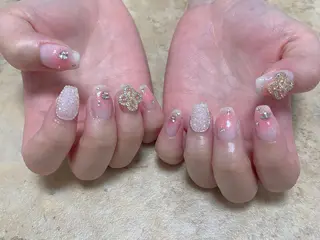 ネイル はな💎ネイル ワンホン、長さ出しのネイルデザイン