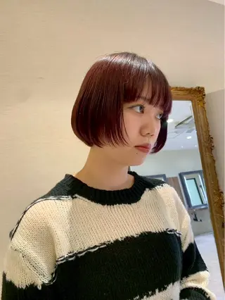 ショート 暖色カラー/ボブ カット👗mimiのヘアスタイル