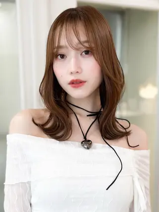 ミディアム 韓国アイドルヘア🤍 nanako🦋のヘアスタイル