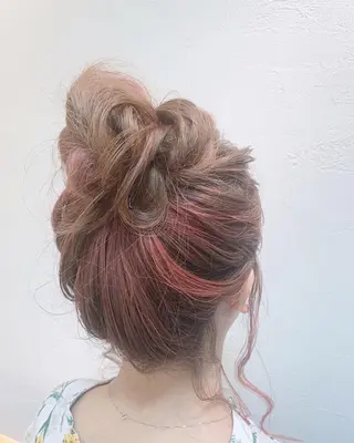 セミロング カラー ヘアアレンジ if所属・大崎if ほりはるかのヘアスタイル