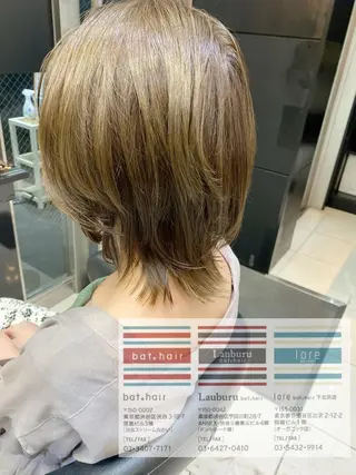 ショート カラー ネイル マツエク・マツパ パーマ ヘアアレンジ メンズ キッズ lore下北沢 Officialのヘアスタイル