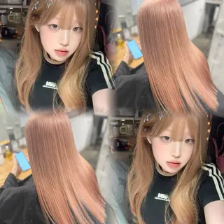 ロング カラー ハイトーンカラー 🦄レイヤーカットのヘアスタイル
