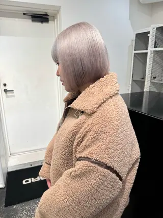 ミディアム カラー ヘアアレンジ 艶ハイトーン/ヘア アレンジAYAKAのヘアスタイル