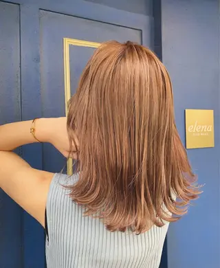 ミディアム カラー ヘアアレンジ 💛髪質改善/透明感 カラー🧡reikaのヘアスタイル