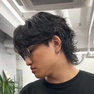 パーマ メンズ 👑ホワイトメッシュ /パーマ/渋谷👑のヘアスタイル