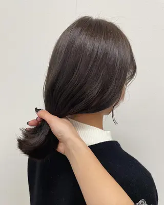 ミディアム カラー ヘアアレンジ 酸性縮毛矯正🧴韓国 レイヤー/髪質改善のヘアスタイル