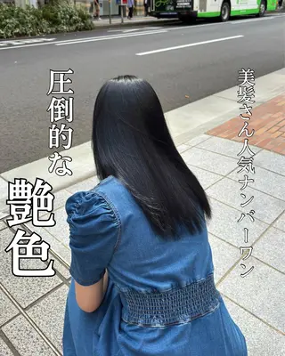 ロング カラー 髪質改善/縮毛矯正 /美髪カラー/こてのヘアスタイル