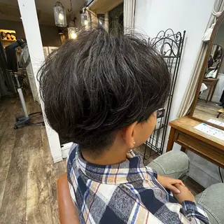 パーマ メンズ 小森田　果怜 縮毛矯正、カラーのヘアスタイル