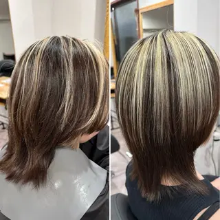 ミディアム カラー affect 上大岡所属・《ブリーチカラー / 縮毛矯正》坂本爽のヘアスタイル