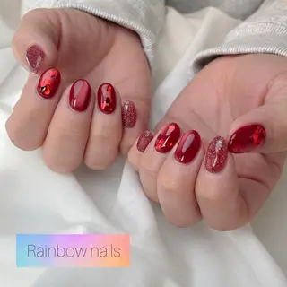 ネイル Rainbow nailsくろちゃんのネイルデザイン