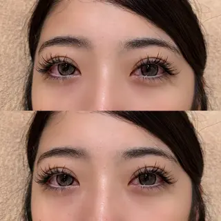 マツエク・マツパ 透明感カラー/顔周り カット/レイヤーにかのヘアスタイル