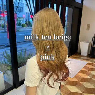 ロング カラー ブリーチ/暖色カラー 宮城陽日のヘアスタイル