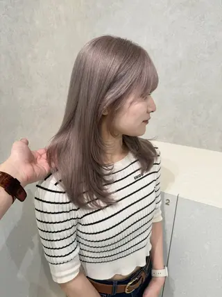 セミロング カラー 艶髪・透明感カラー ✨若松良樹のヘアスタイル