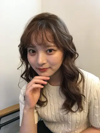 セミロング 🍒暖色/艶カラー/ moe🍒のヘアスタイル