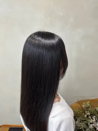 ロング 髪質改善ストレート/ ブリーチ／渋谷　福田のヘアスタイル