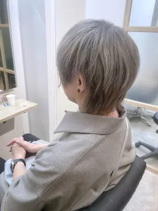 ミディアム カラー メンズ EMANON新宿南口所属・🦄中性ウルフ ☁️Shiori🦄のヘアスタイル