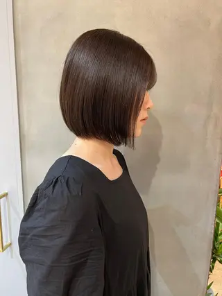 ショート カラー ボブ/巻ける縮毛矯正 /韓国レイヤーはなのヘアスタイル