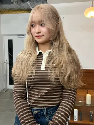 セミロング いざわりお /梅田/ブリーチのヘアスタイル